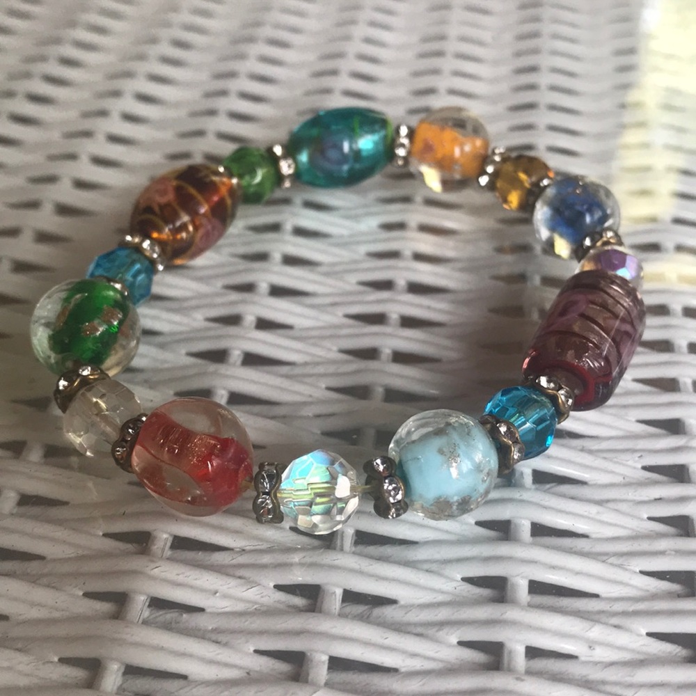 Colorful Glass Bead Bracelet